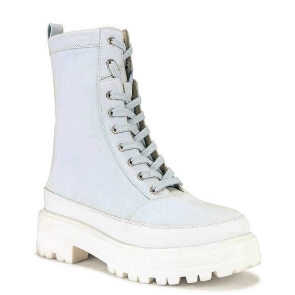 Free People Baby Blue Lace Up Boots - Picture 1 of 13